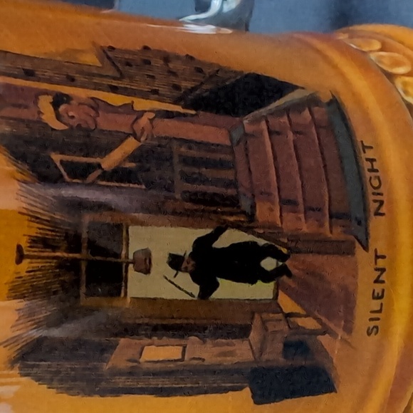 Vintage Lord Nelson Silent Night Pottery Beer Stein, Tan/Silver. - Picture 5 of 10